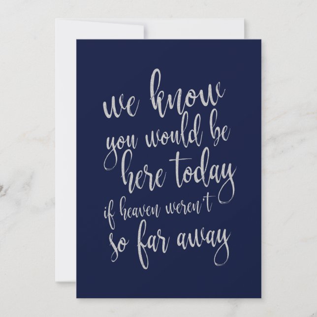 We know you would be here affordable wedding sign invitation (Front)