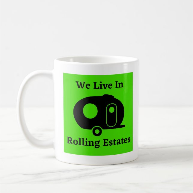We Live In Rolling Estates - Fiberglass Egg Coffee Mug (Left)
