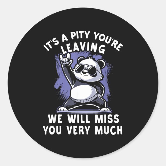 We`ll Miss You Farewell Coworker, Office Sendoff & Classic Round Sticker (Front)