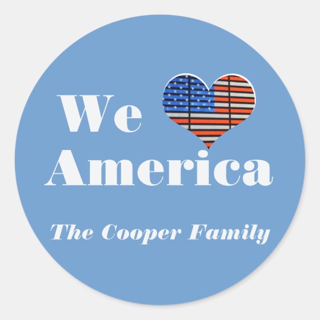 We Love America Classic Round Sticker (Front)