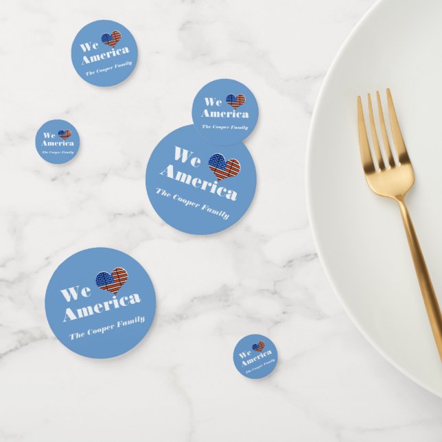 We Love America Custom Name Confetti (Group)