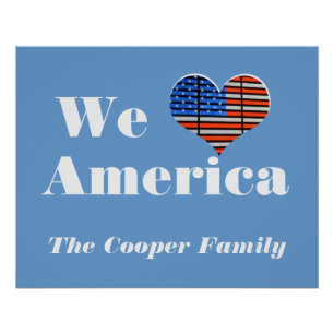 We Love America Custom Name Poster