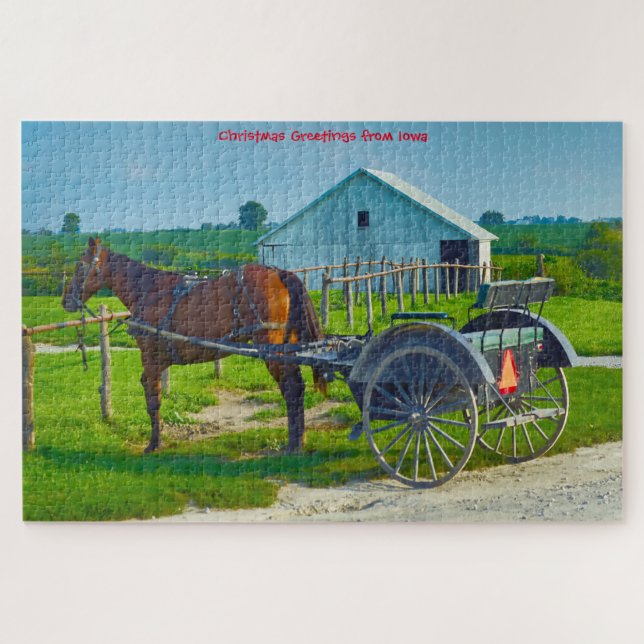 We love Amish Carraiges in Iowa. Jigsaw Puzzle (Horizontal)