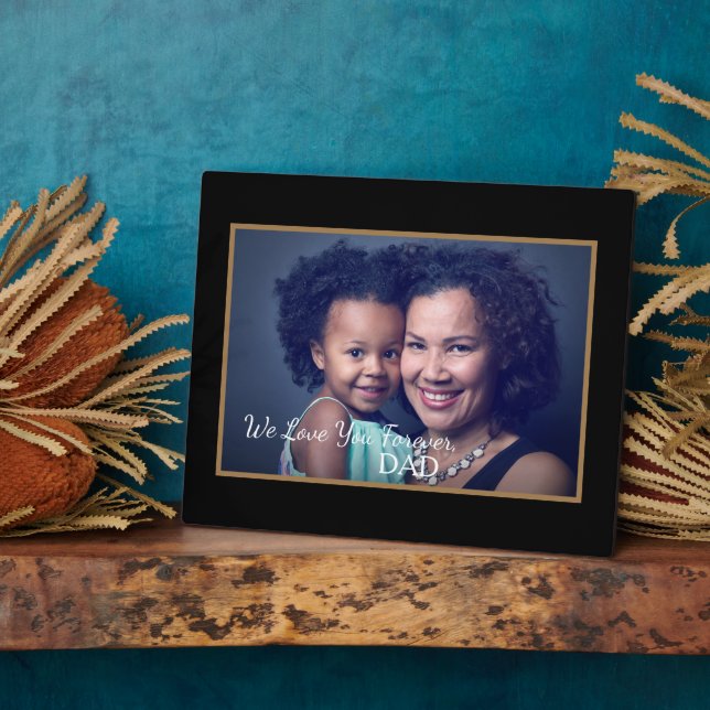 We Love Father Dad Photo Daughter Personalise Plaque (Side)