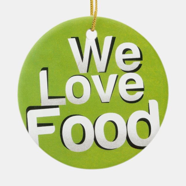 We love food ceramic tree decoration (Front)