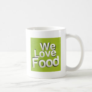 We Love Food: Hate Waste Green & White Aesthetic Coffee Mug