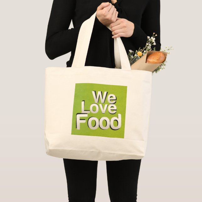 We love food large tote bag (Front (Product))