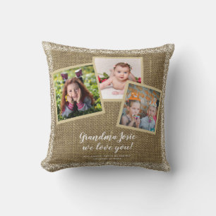 We Love Grandma Photo Collage Custom Branded Cushion