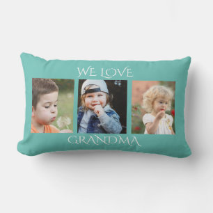 We Love Grandma Photo Collage Lumbar Cushion