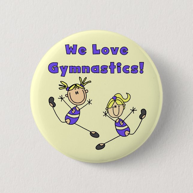 We Love Gymnastics Tshirts and Gifts 6 Cm Round Badge (Front)