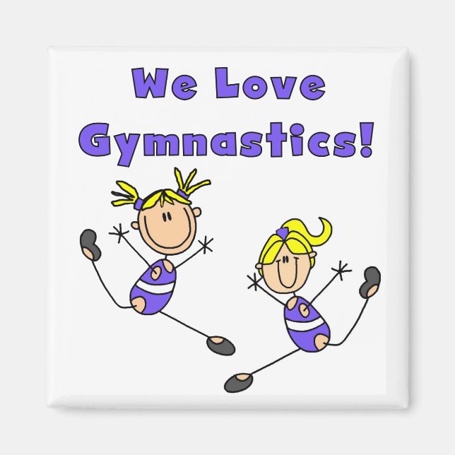 We Love Gymnastics Tshirts and Gifts Magnet (Front)