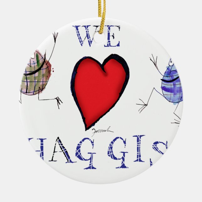 we love haggis ceramic tree decoration (Front)