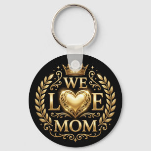 We Love Mum Black & Gold Keychain