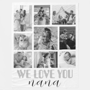 We Love Nana grandma Photo Collage Fleece Blanket