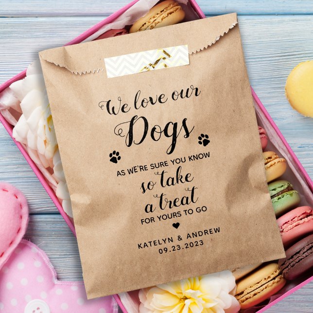 We Love Our Dogs Biscuit Bar Dog Treat Wedding Favour Bags (Creator Uploaded)