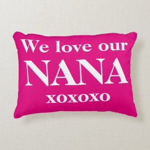 "We love our NANA xoxoxo" Lumbar Throw Pillows. Decorative Cushion