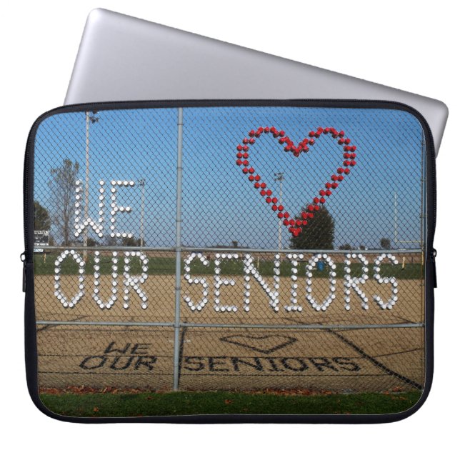 We Love Our Seniors color photo Laptop Sleeve (Front)