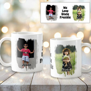 We Love Our Uncle Fully Customisable Two Photo Coffee Mug