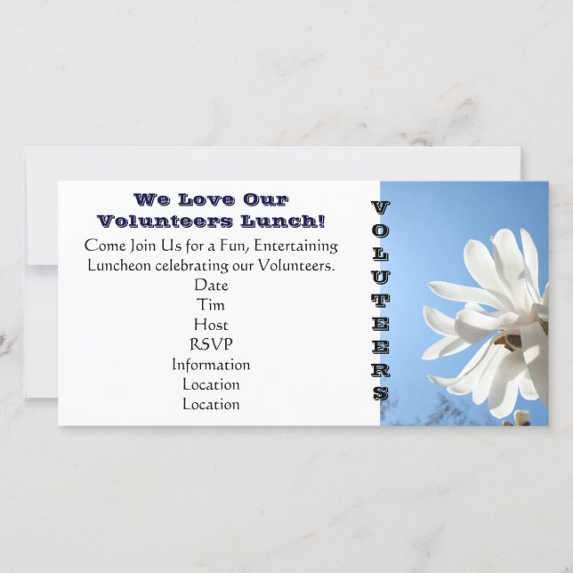 We Love Our VOLUNTEERS Lunch Invitations Thanks (Front)