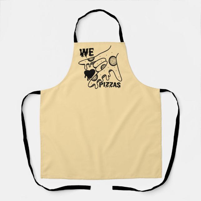 We Love Pizzas - Pizza Love - ASL ILY Obsession De Apron (Front)