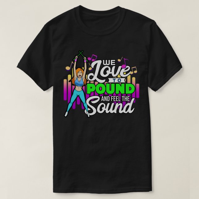 We love to pound Pound Fitness Workout T-Shirt (Design Front)