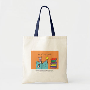 We love to read! tote bag