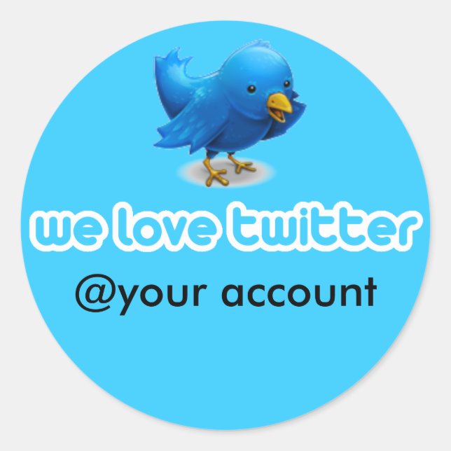 we love twitter classic round sticker (Front)