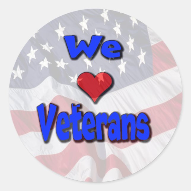 "We Love Veterans" Stickers (Front)