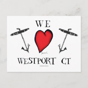we love westport ct postcard