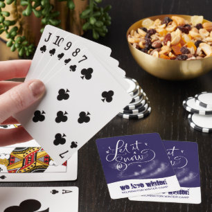We love Winter! Fun Snowy Night Playing Cards