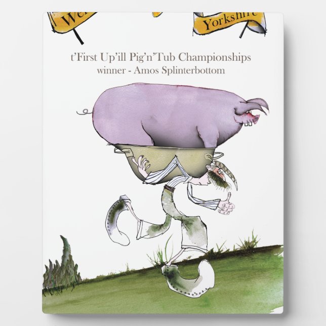 we love yorkshire up'ill pig race plaque (Front)