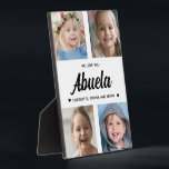 We Love You Abuela Family Keepsake Photo Collage  Plaque<br><div class="desc">Create a special keepsake gift with your favourite family photographs. This modern photo collage includes 4 precious pictures of her grandchildren. All of the text is editable. Yes, it's the perfect gift for Mother's day, but any grandmother would also treasure receiving this on her birthday or as a Christmas gift....</div>