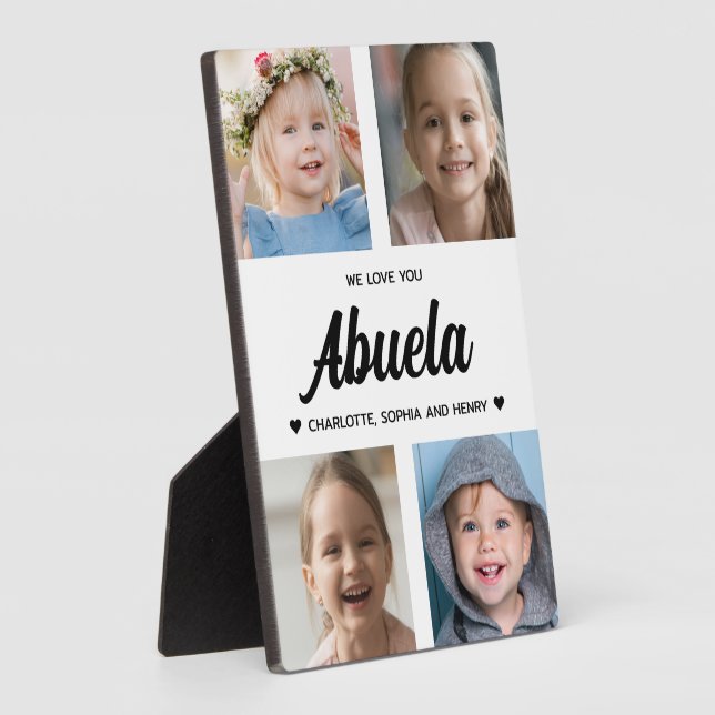 We Love You Abuela Family Keepsake Photo Collage  Plaque (Side)