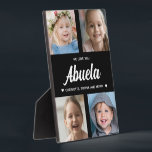 We Love You Abuela Family Keepsake Photo Collage  Plaque<br><div class="desc">Create a special keepsake gift with your favourite family photographs. This modern photo collage includes 4 precious pictures of her grandchildren. All of the text is editable. Yes, it's the perfect gift for Mother's day, but any grandmother would also treasure receiving this on her birthday or as a Christmas gift....</div>