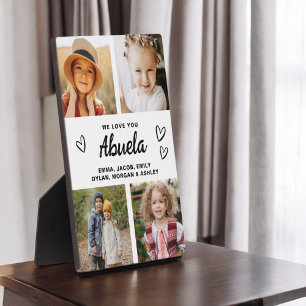 We Love You Abuela Family Modern Photo Collage Plaque