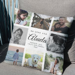 We Love You Abuela Mother's Day Photo Collage Cushion<br><div class="desc">We love you, Abuela: For the Best grandma Ever in your life a modern, trendy instagram family photo collage throw pillow with chic script typography and your personal name and message. Hug your love! Our Mother's Day photo collage pillow for Abuela. Every snuggle tells a story of love. 💖👵 #WeLoveYouAbuela...</div>