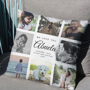 We Love You Abuela Mother's Day Photo Collage Cushion