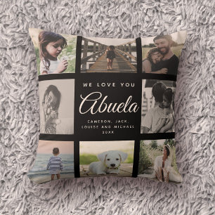 We Love You Abuela Mother's Day Photo Collage Cushion