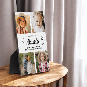 We Love You Abuelo Modern Photo Collage Plaque