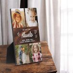 We Love You Abuelo Rustic Wood Photo Collage Plaque<br><div class="desc">The Abuelo We Love You Heart Modern Photo Collage Plaque is a touching and personalised gift that showcases your love for your grandfather. This beautifully designed plaque features a heart-shaped photo collage, allowing you to add your favourite family pictures in a modern and stylish layout. The heartfelt "We Love You,...</div>