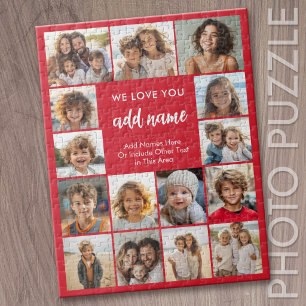 We Love You Add Name - 15 Photo Collage Gallery Jigsaw Puzzle