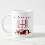 We Love You Bubbie Burgundy Floral Large Coffee Mug<br><div class="desc">This awesome mug that says, "we love you Bubbie" in burgundy modern fonts with a watercolor floral bouquet accent is perfect for giving to your grandmother on any holiday - Christmas, Hanukkah, Valentine's Day or Mother's Day. She'll love it just like she loves you and will smile and think of...</div>