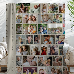 We Love You   Custom 54 Photo Collage Fleece Blanket