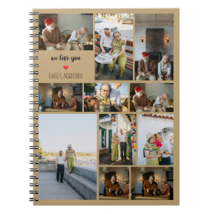 We Love You Custom Family Photo Collage Notebook