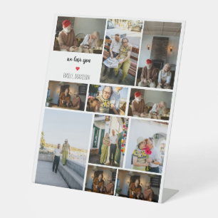 We Love You Custom Family Photo Collage Pedestal Sign