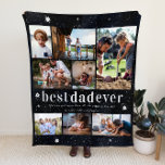 We Love You Dad | 8 Photo Personalised  Fleece Blanket<br><div class="desc">Modern 8 photo collage blanket for dad. Night sky background with cute little stars and "We love you more than all the stars in the sky" quote. Add your choice of personalisation. Doesn’t your one-of-a-kind father deserve a one-of-a-kind Father’s Day for all that he has done for you? This year,...</div>