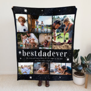We Love You Dad   8 Photo Personalised  Fleece Blanket