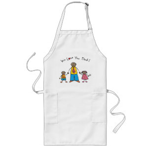 We Love You Dad Cartoon Family Happy Father's Day Long Apron