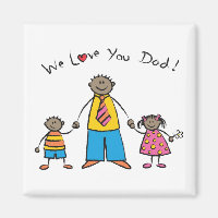 We Love You Dad Cartoon Family Happy Father's Day
