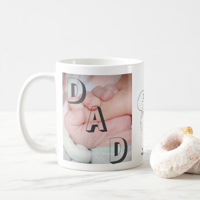 We Love You, Dad! Custom 2-Photo Collage Mug (With Donut)